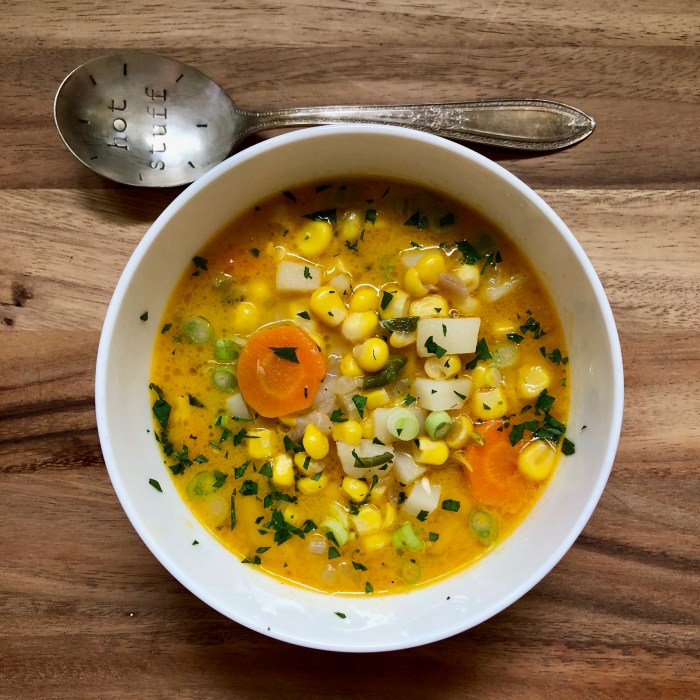 Potato and corn soup recipe